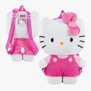 Hello Kitty Pink and White Plush Toy Backpack